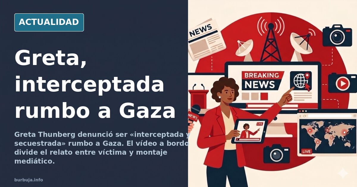 Velero de la flotilla humanitaria rumbo a Gaza navegando de noche con luces de alarma y siluetas en cubierta