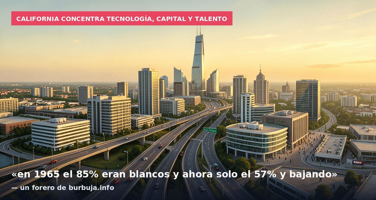 California concentra tecnología, capital y talento: «en 1965 el 85% eran blancos y ahora solo el 57% y bajando» — un forero de burbuja.info