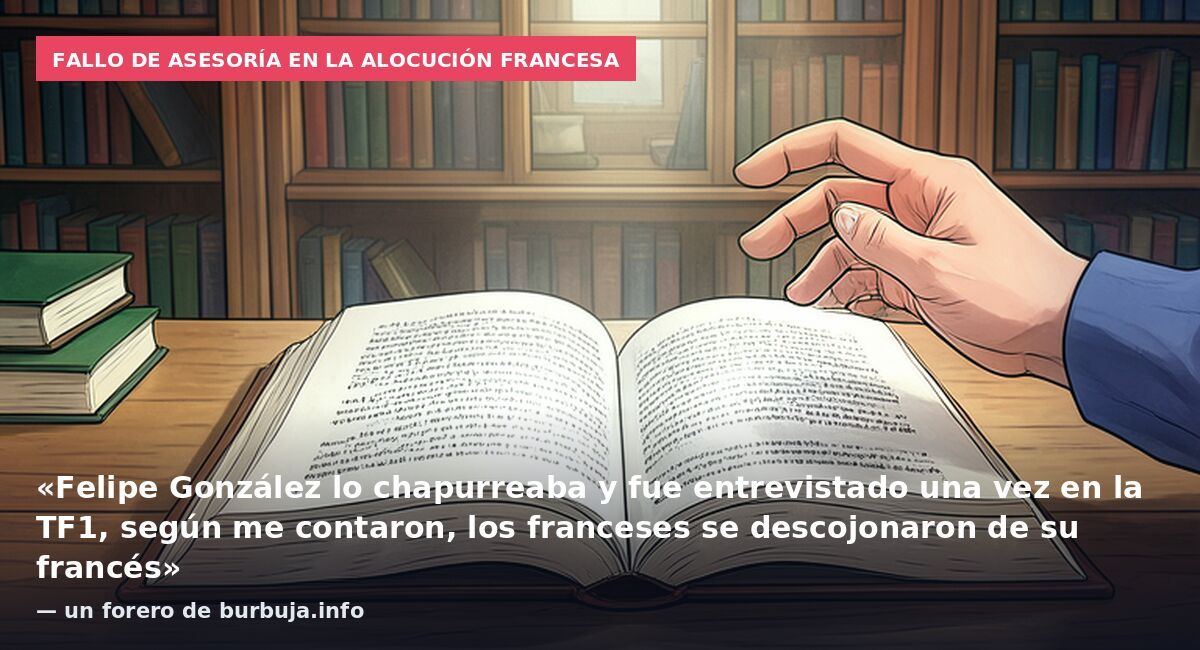 Fallo de asesoría en la alocución francesa: «Felipe González lo chapurreaba y fue entrevistado una vez en la TF1, según me contaron, los franceses se descojonaron de su francés» — un forero de burbuja.info
