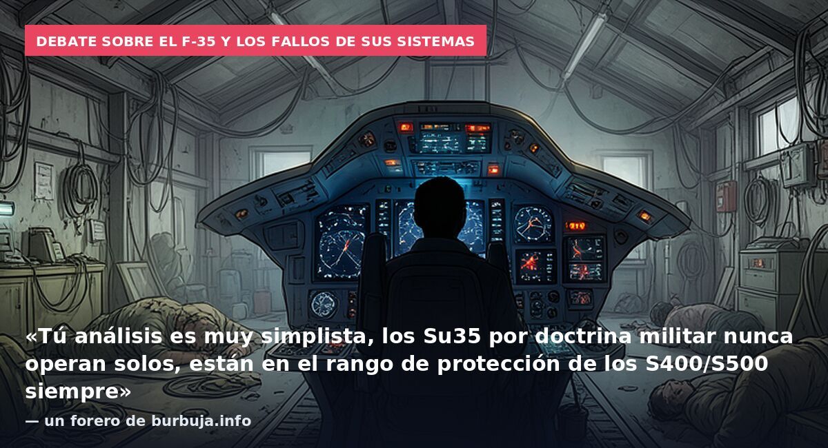Debate sobre el F-35 y los fallos de sus sistemas: «Tú análisis es muy simplista, los Su35 por doctrina militar nunca operan solos, están en el rango de protección de los S400/S500 siempre» — un forero de burbuja.info