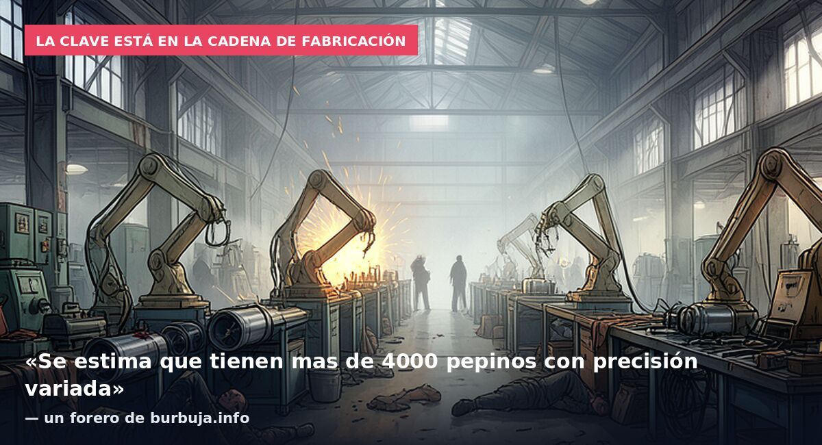 La clave está en la cadena de fabricación: «Se estima que tienen mas de 4000 pepinos con precisión variada» — un forero de burbuja.info