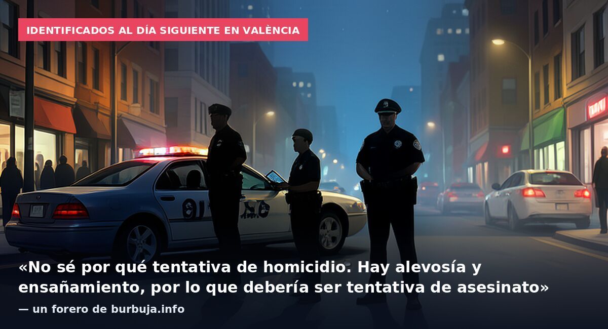 Identificados al día siguiente en València: «No sé por qué tentativa de homicidio. Hay alevosía y ensañamiento, por lo que debería ser tentativa de asesinato» — un forero de burbuja.info