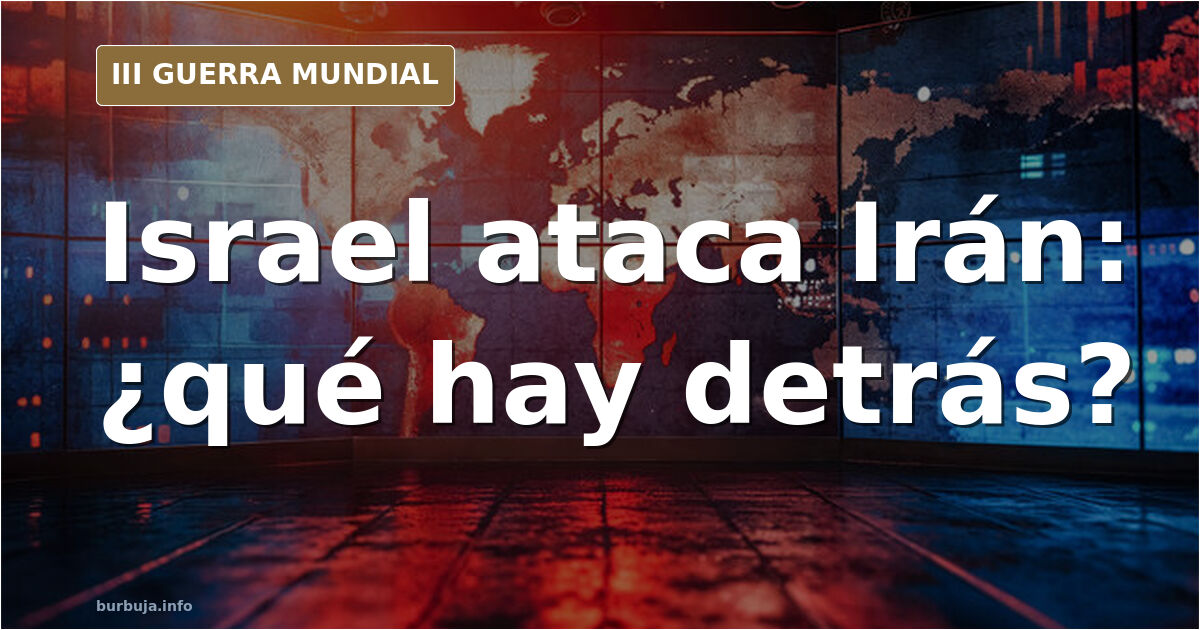 Mapa de Oriente Medio con instalaciones nucleares iraníes señaladas y siluetas de aviones militares sobre un cielo desaturado