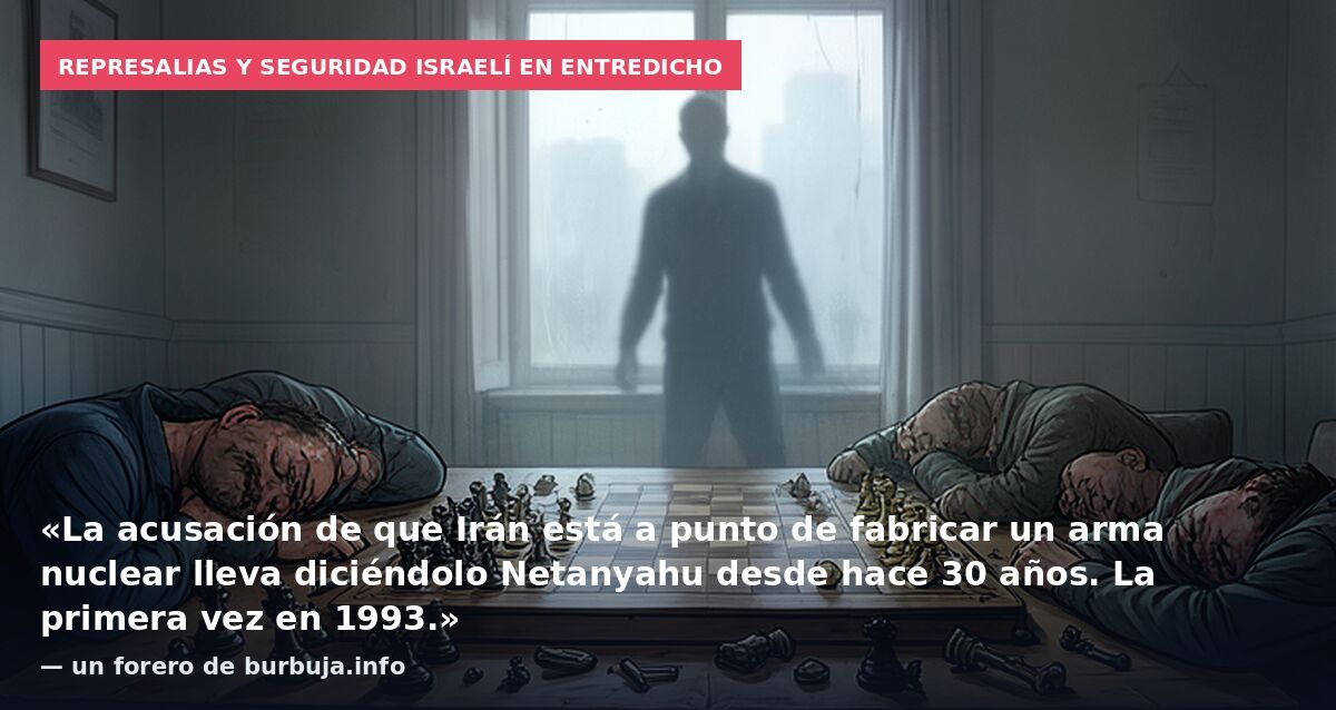 Represalias y seguridad israelí en entredicho: «La acusación de que Irán está a punto de fabricar un arma nuclear lleva diciéndolo Netanyahu desde hace 30 años. La primera vez en 1993.» — un forero de burbuja.info
