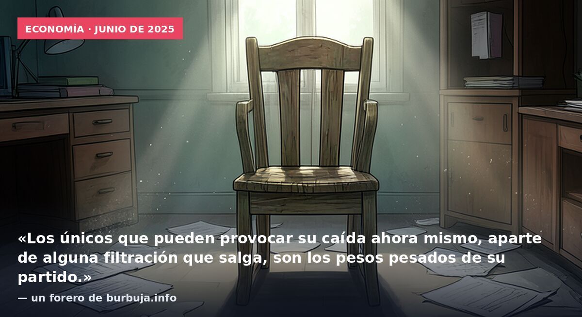 Economía · junio de 2025: «Los únicos que pueden provocar su caída ahora mismo, aparte de alguna filtración que salga, son los pesos pesados de su partido.» — un forero de burbuja.info