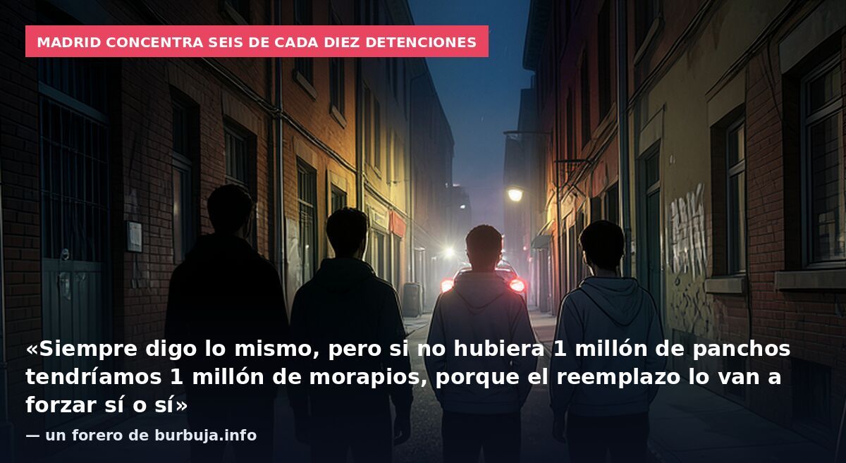 Madrid concentra seis de cada diez detenciones: «Siempre digo lo mismo, pero si no hubiera 1 millón de panchos tendríamos 1 millón de morapios, porque el reemplazo lo van a forzar sí o sí» — un forero de burbuja.info