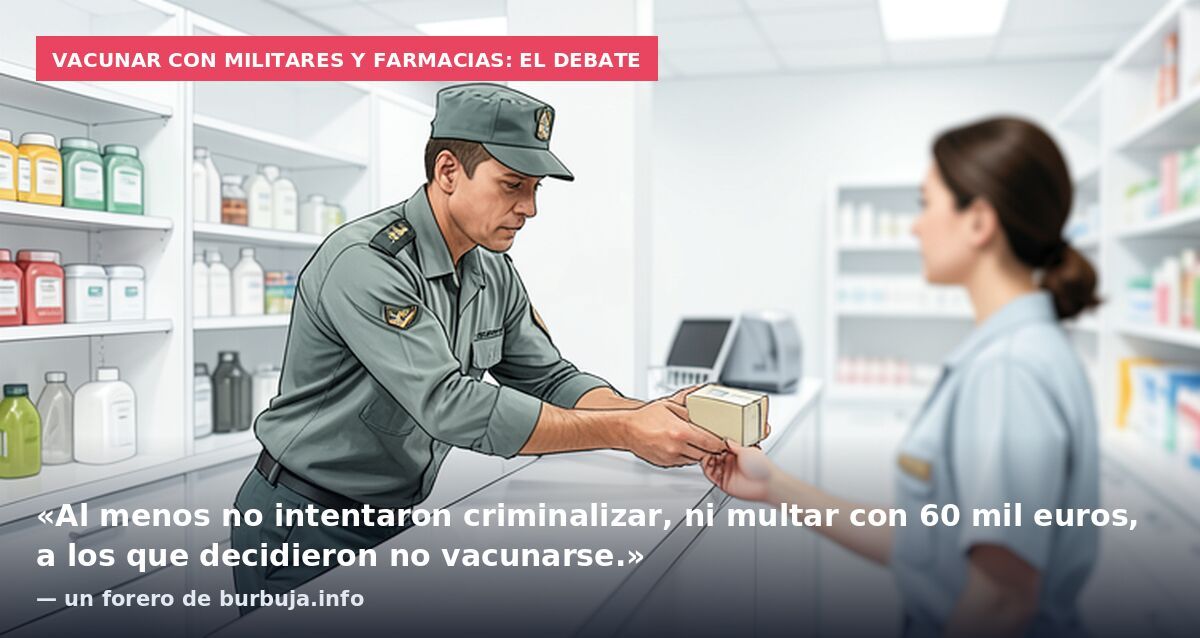 Vacunar con militares y farmacias: el debate: «Al menos no intentaron criminalizar, ni multar con 60 mil euros, a los que decidieron no vacunarse.» — un forero de burbuja.info