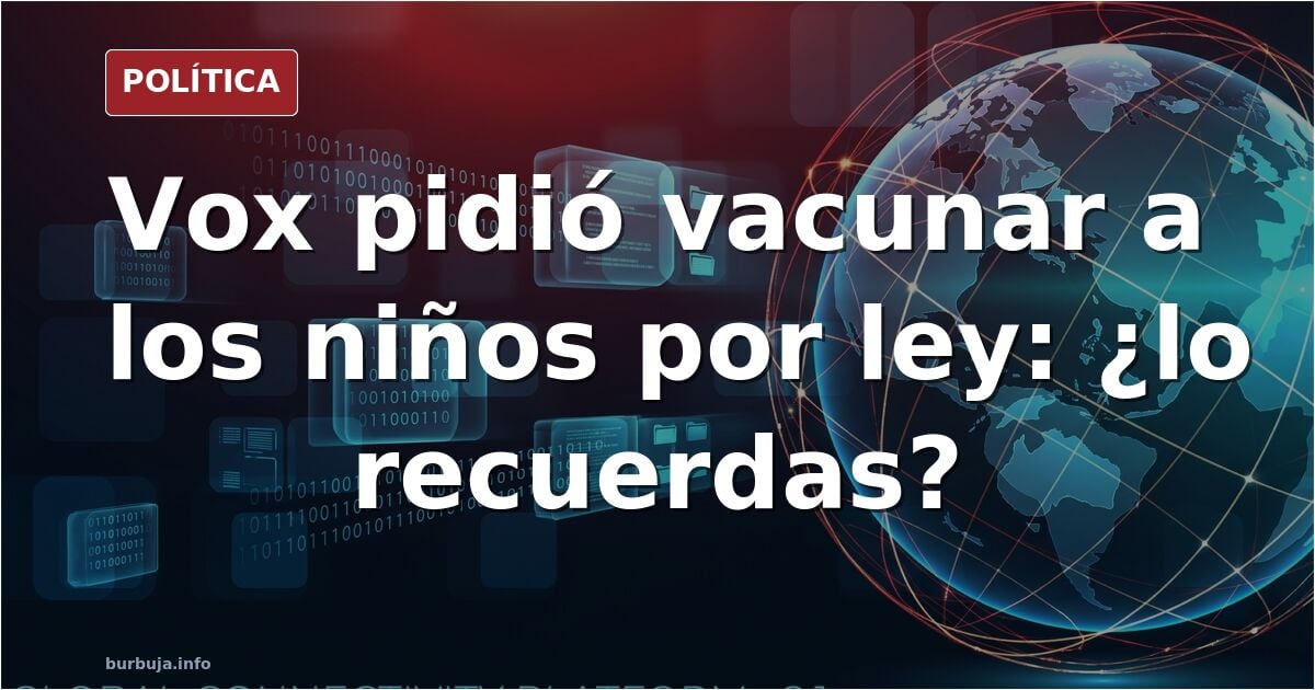 Ilustración editorial de un atril parlamentario con una vacuna y un programa electoral abierto sobre la mesa