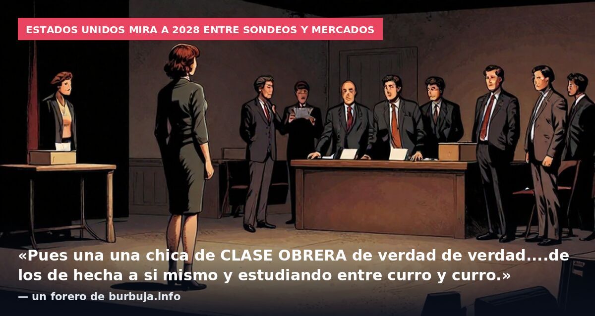 Estados Unidos mira a 2028 entre sondeos y mercados: «Pues una una chica de CLASE OBRERA de verdad de verdad....de los de hecha a si mismo y estudiando entre curro y curro.» — un forero de burbuja.info