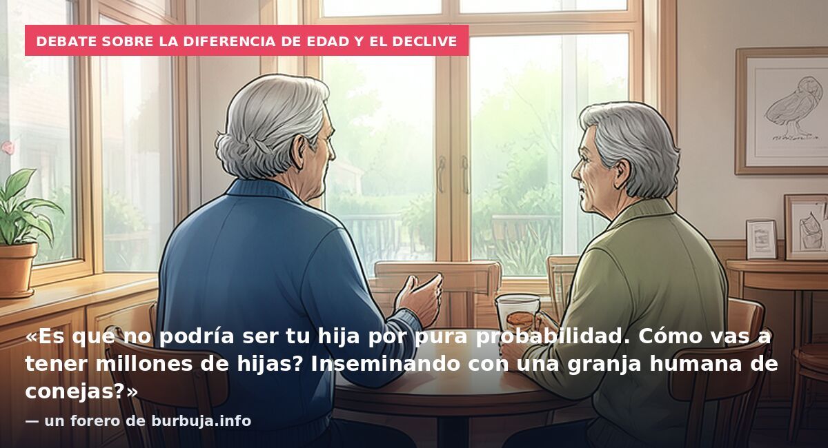 Debate sobre la diferencia de edad y el declive: «Es que no podría ser tu hija por pura probabilidad. Cómo vas a tener millones de hijas? Inseminando con una granja humana de conejas?» — un forero de burbuja.info