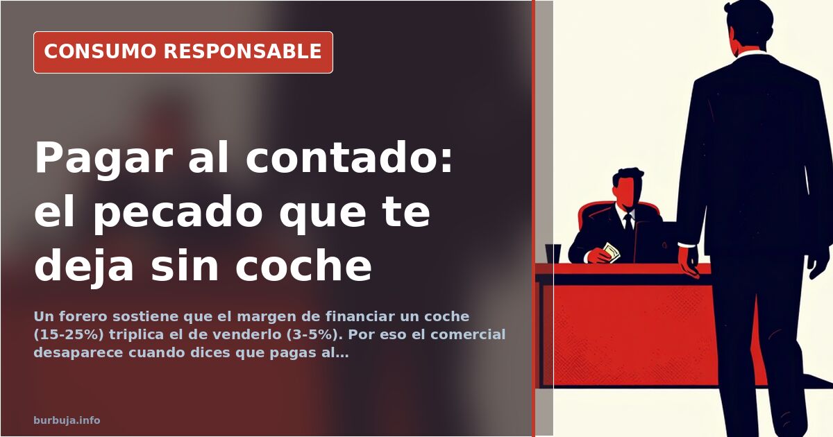 Comprar un coche al contado: la comisión que pierde el comercial