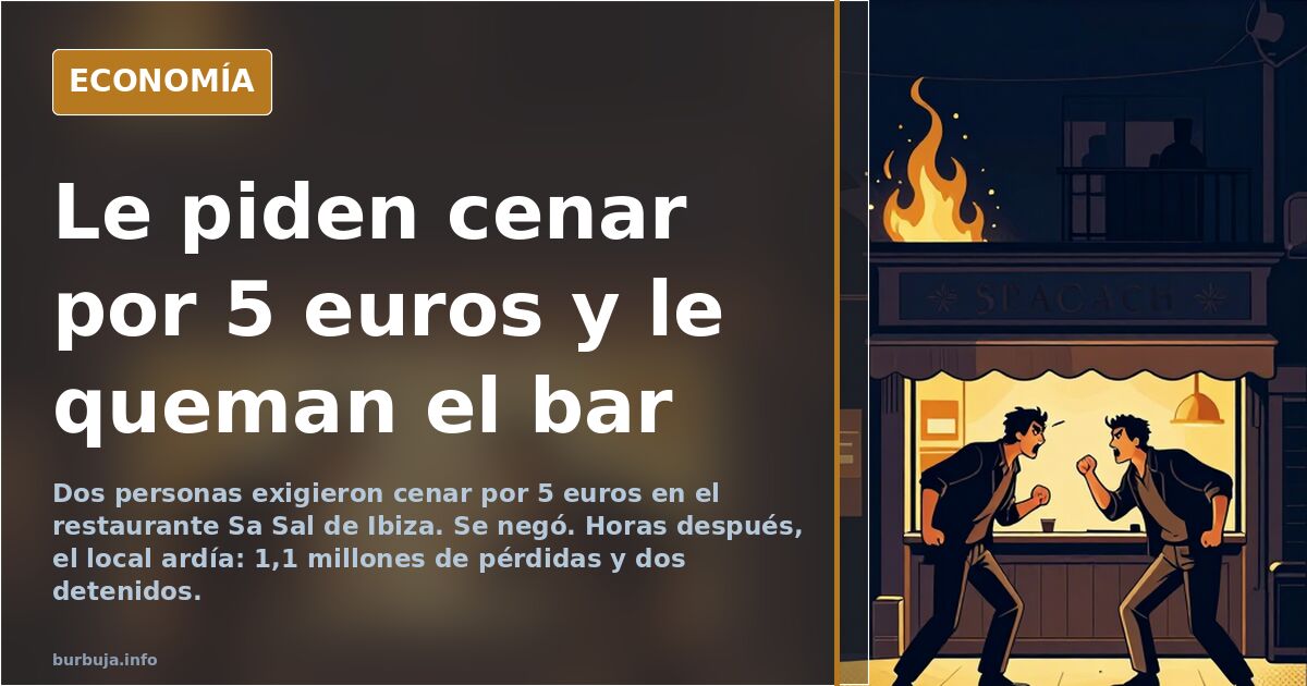 Incendio en Ibiza: dos personas exigen cenar por 5 euros y queman el restaurante Sa Sal