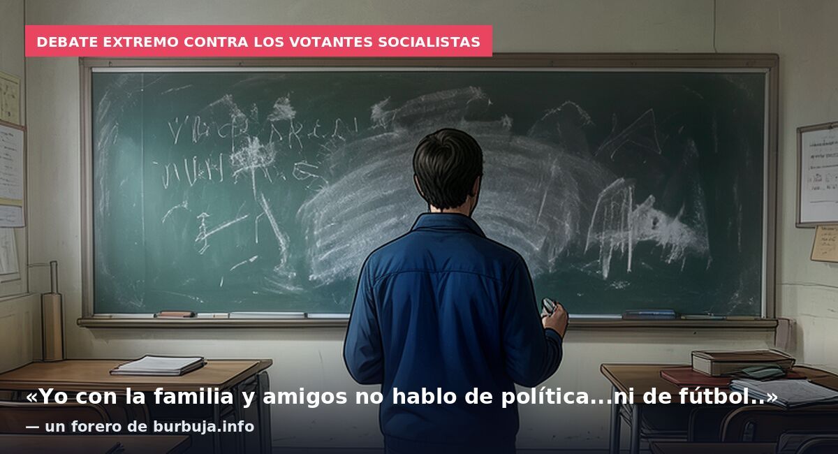 Debate extremo contra los votantes socialistas: «Yo con la familia y amigos no hablo de política...ni de fútbol..» — un forero de burbuja.info