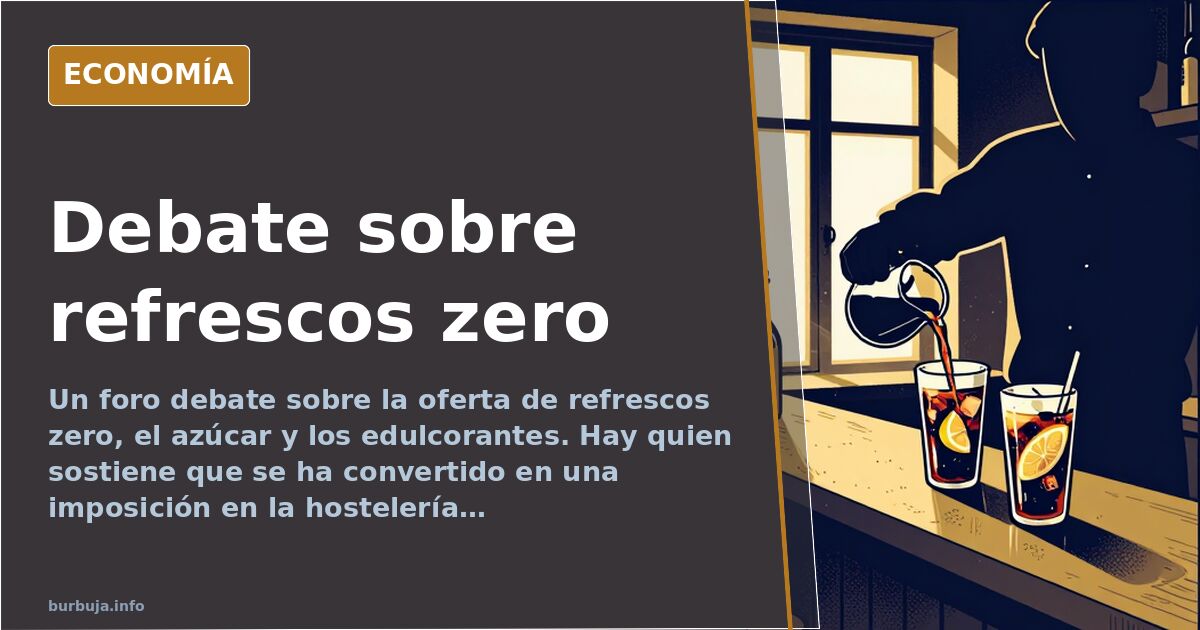 Lata de refresco zero junto a un vaso de agua y una botella de cerveza sobre una mesa, simbolizando la elección de bebidas