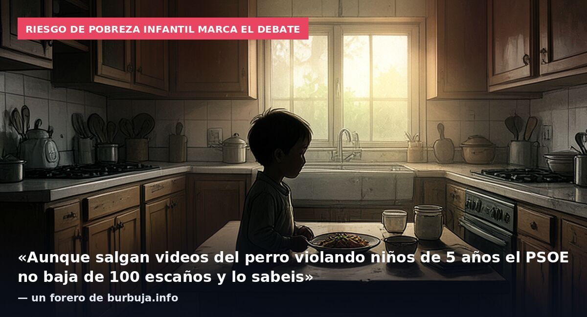 Riesgo de pobreza infantil marca el debate: «Aunque salgan videos del perro violando niños de 5 años el PSOE no baja de 100 escaños y lo sabeis» — un forero de burbuja.info