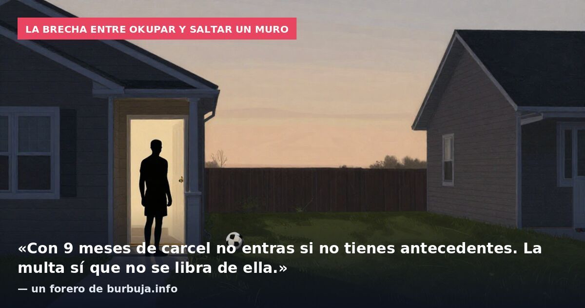 La brecha entre okupar y saltar un muro: «Con 9 meses de carcel no entras si no tienes antecedentes. La multa sí que no se libra de ella.» — un forero de burbuja.info