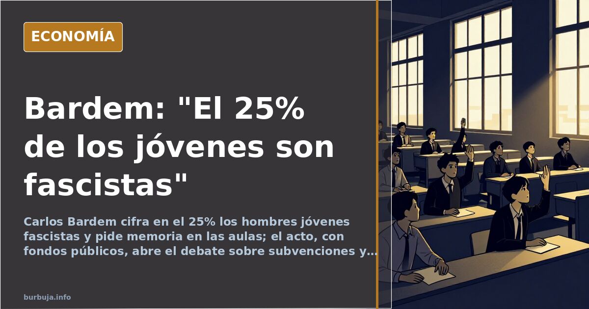 Carlos Bardem afirma que el 25% de los jóvenes son fascistas