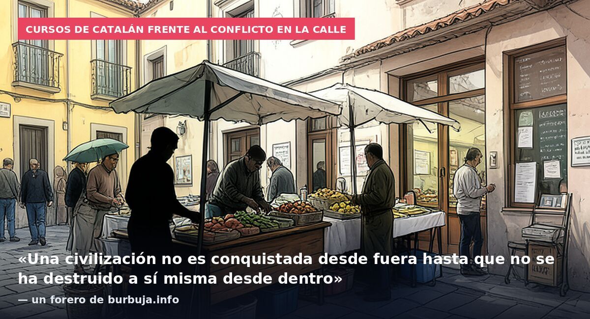 Cursos de catalán frente al conflicto en la calle: «Una civilización no es conquistada desde fuera hasta que no se ha destruido a sí misma desde dentro» — un forero de burbuja.info