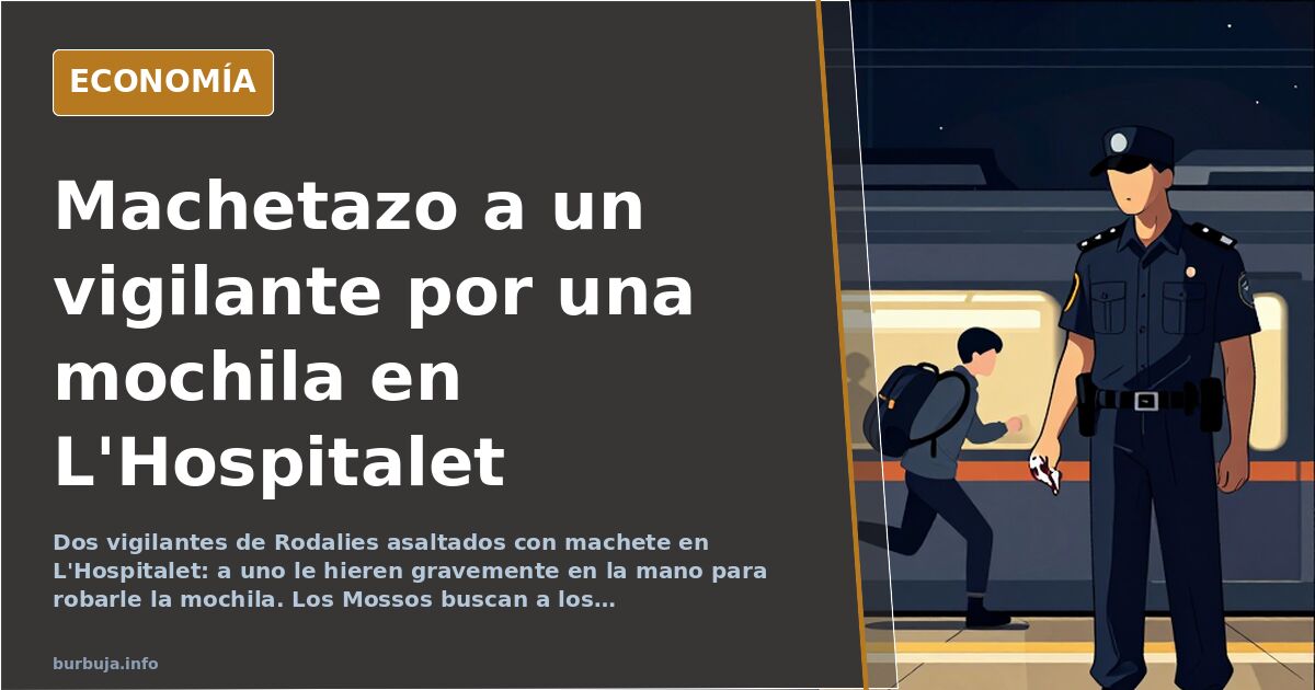 Ilustración editorial de una calle junto a una estación de tren al amanecer con cinta policial y siluetas de dos vigilantes d