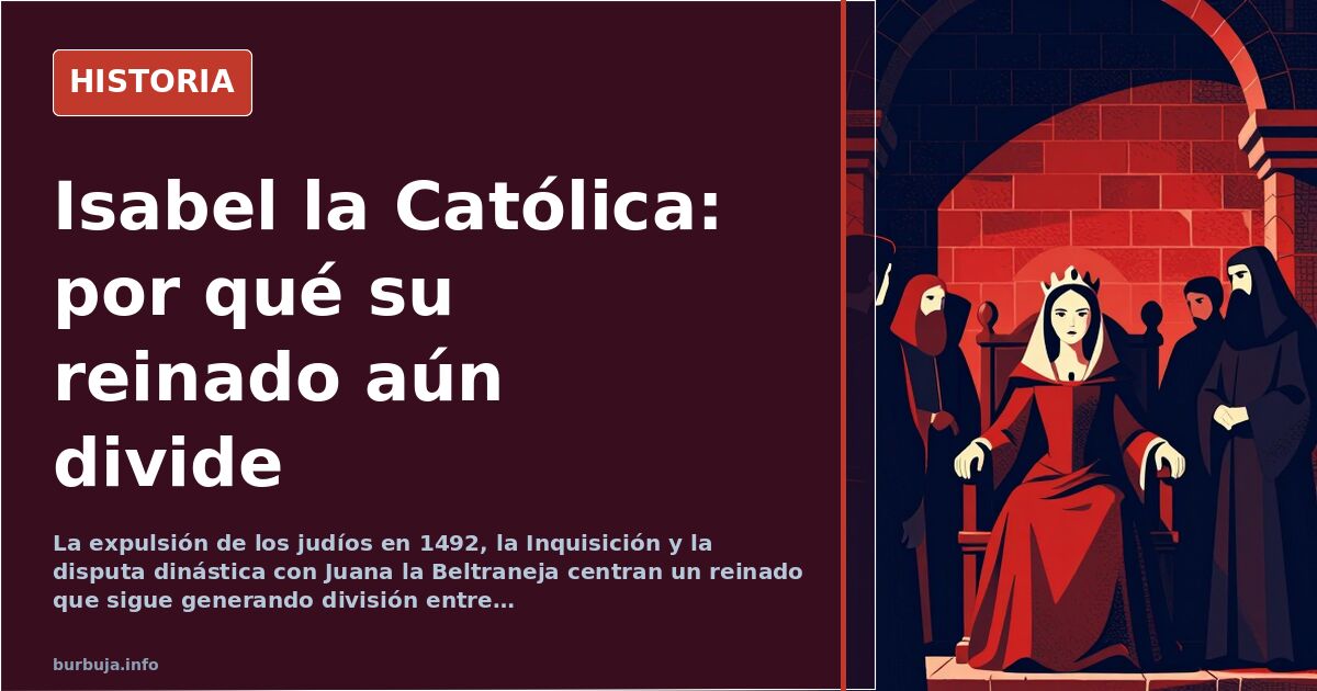 Retrato de Isabel la Católica con corona y manto, símbolo de un reinado polémico en la historia de España