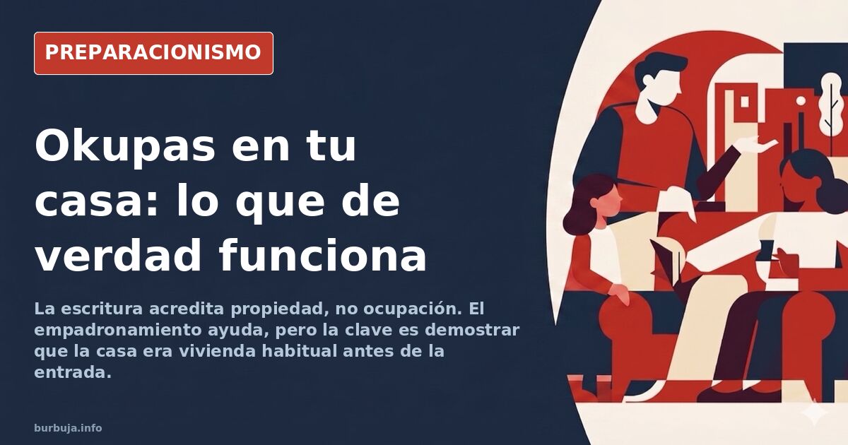 Vista de una puerta de vivienda con cerradura y sensor de alarma conectado, símbolo de la prevención ante la ocupación