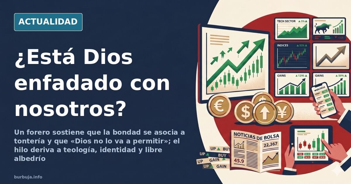 Ilustración editorial sobre el debate de si Dios está enfadado con la humanidad y el castigo divino