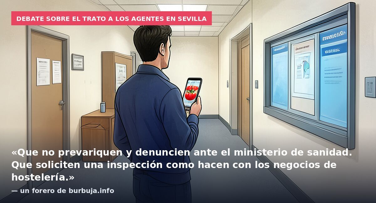 Debate sobre el trato a los agentes en Sevilla: «Que no prevariquen y denuncien ante el ministerio de sanidad. Que soliciten una inspección como hacen con los negocios de hostelería.» — un forero de burbuja.info