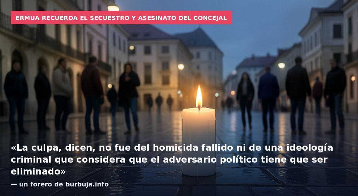 Ermua recuerda el secuestro y asesinato del concejal: «La culpa, dicen, no fue del homicida fallido ni de una ideología criminal que considera que el adversario político tiene que ser eliminado» — un forero de burbuja.info