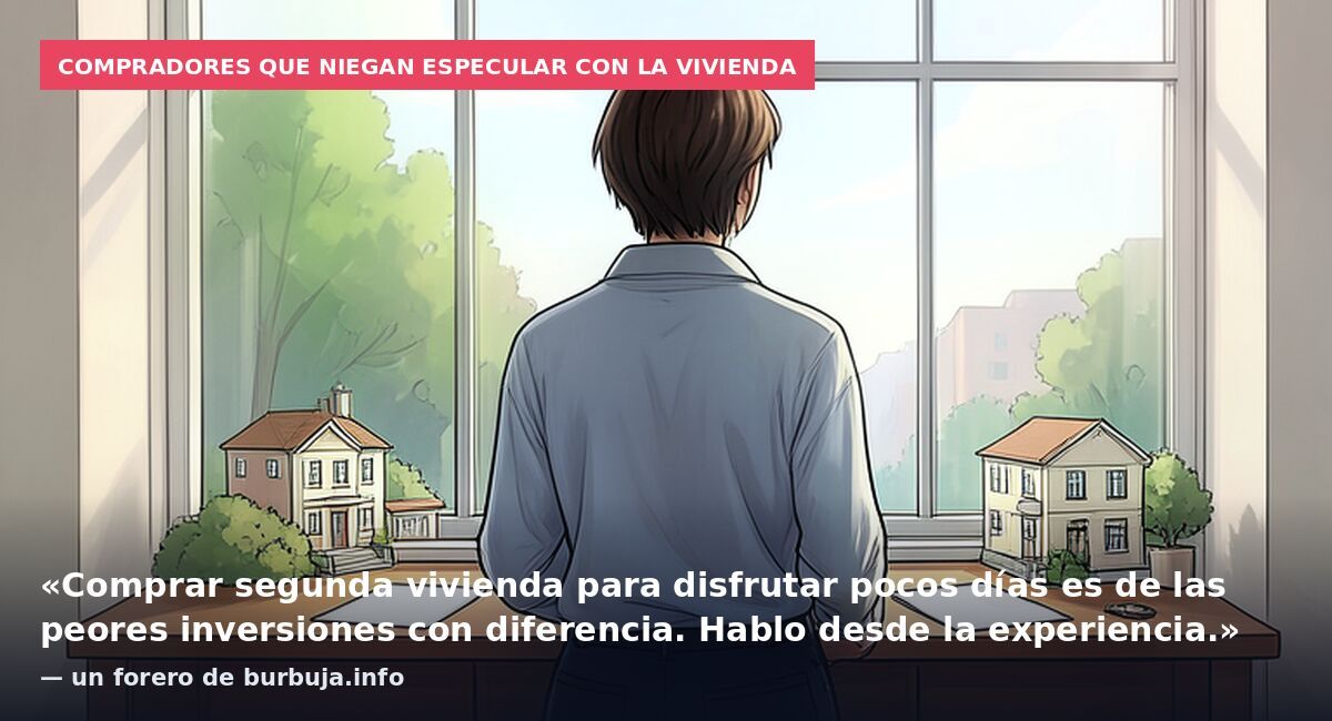 Compradores que niegan especular con la vivienda: «Comprar segunda vivienda para disfrutar pocos días es de las peores inversiones con diferencia. Hablo desde la experiencia.» — un forero de burbuja.info