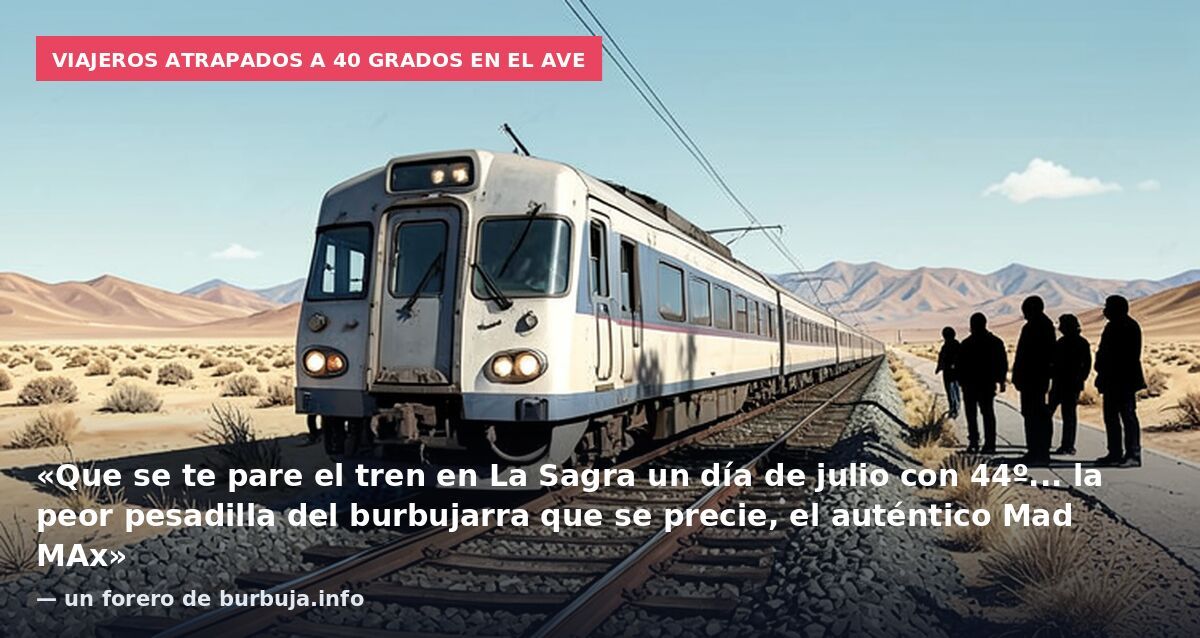 Viajeros atrapados a 40 grados en el AVE: «Que se te pare el tren en La Sagra un día de julio con 44º... la peor pesadilla del burbujarra que se precie, el auténtico Mad MAx» — un forero de burbuja.info