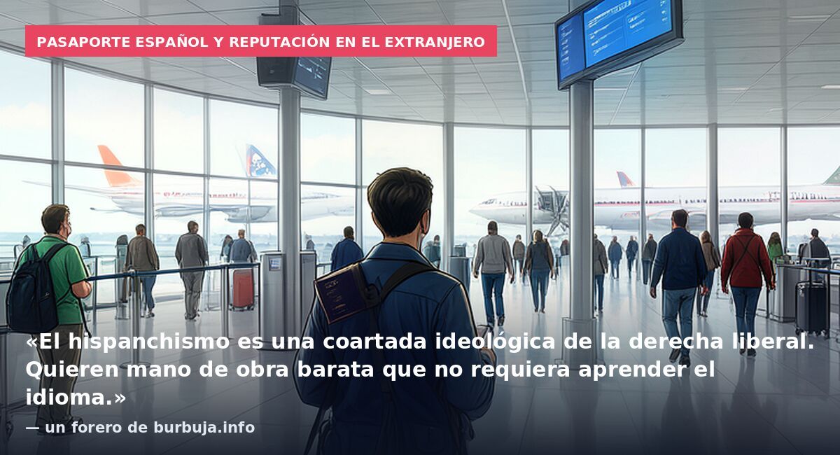 Pasaporte español y reputación en el extranjero: «El hispanchismo es una coartada ideológica de la derecha liberal. Quieren mano de obra barata que no requiera aprender el idioma.» — un forero de burbuja.info