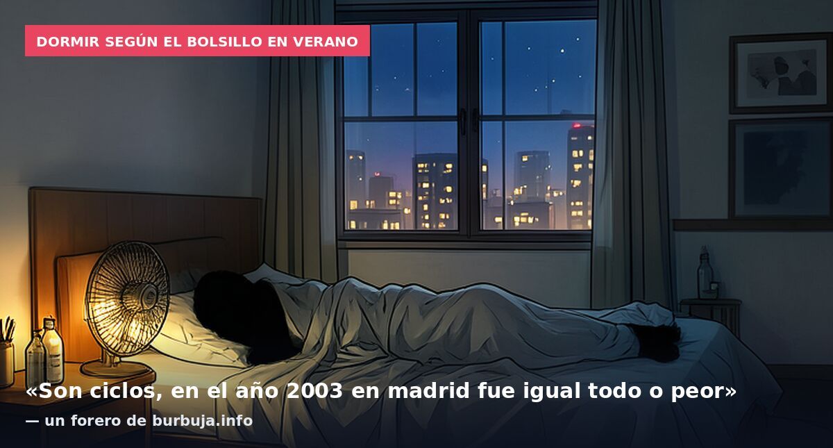 Dormir según el bolsillo en verano: «Son ciclos, en el año 2003 en madrid fue igual todo o peor» — un forero de burbuja.info