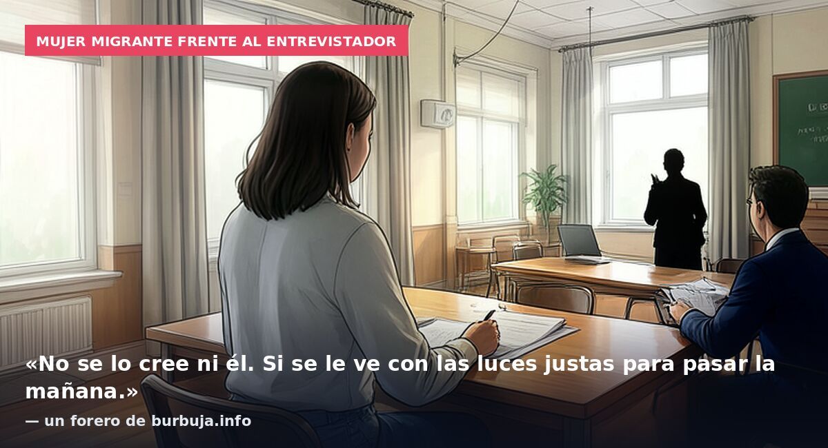Mujer migrante frente al entrevistador: «No se lo cree ni él. Si se le ve con las luces justas para pasar la mañana.» — un forero de burbuja.info