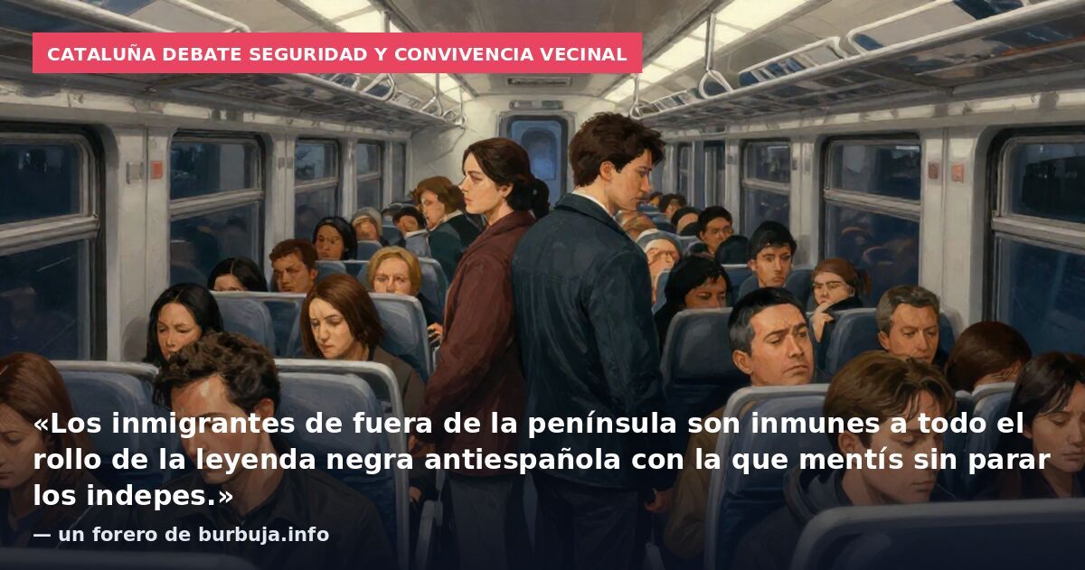 Cataluña debate seguridad y convivencia vecinal: «Los inmigrantes de fuera de la península son inmunes a todo el rollo de la leyenda negra antiespañola con la que mentís sin parar los indepes.» — un forero de burbuja.info