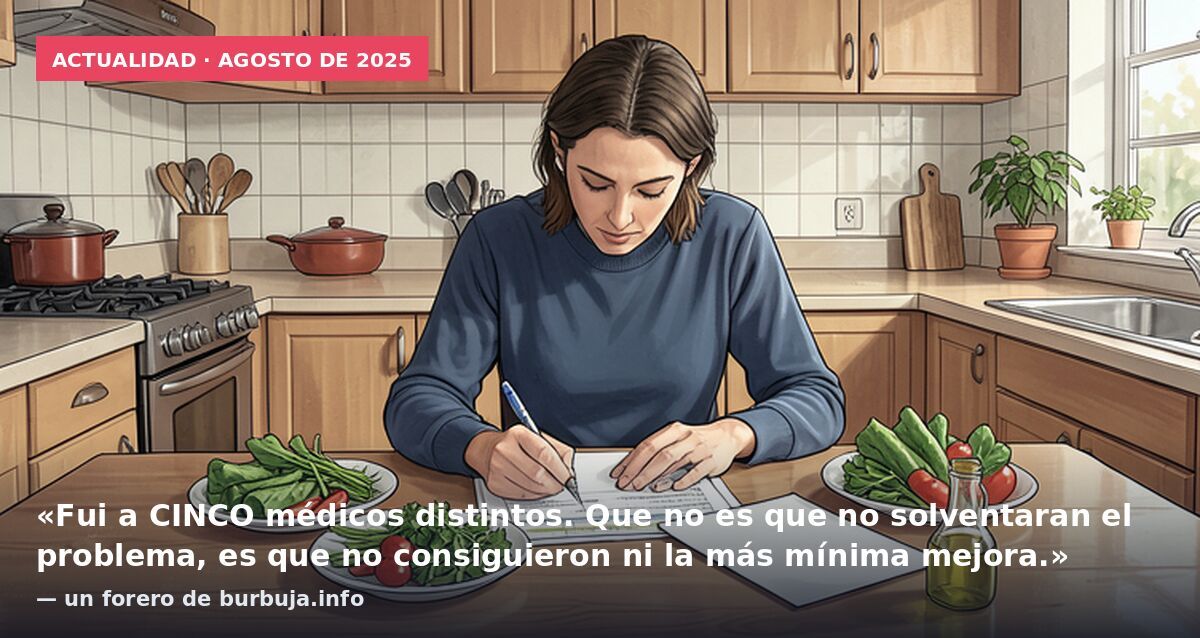 Actualidad · agosto de 2025: «Fui a CINCO médicos distintos. Que no es que no solventaran el problema, es que no consiguieron ni la más mínima mejora.» — un forero de burbuja.info