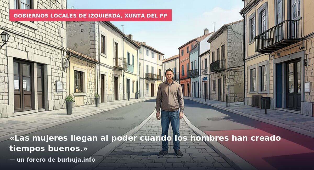 Gobiernos locales de izquierda, Xunta del PP: «Las mujeres llegan al poder cuando los hombres han creado tiempos buenos.» — un forero de burbuja.info