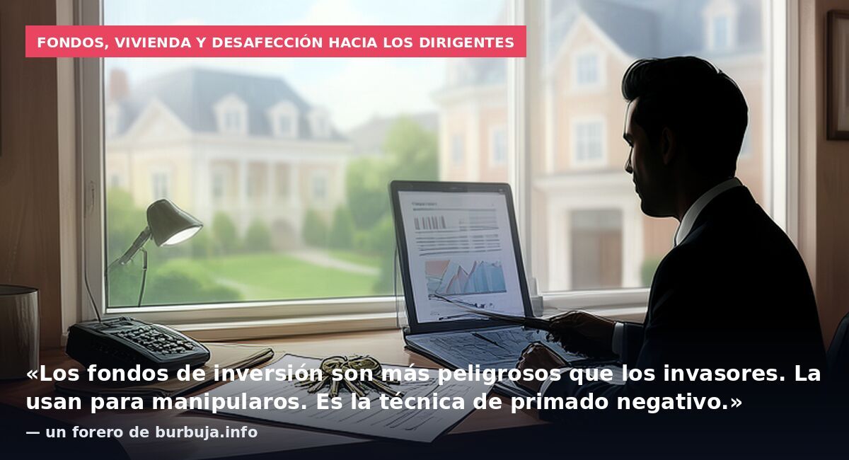 Fondos, vivienda y desafección hacia los dirigentes: «Los fondos de inversión son más peligrosos que los invasores. La usan para manipularos. Es la técnica de primado negativo.» — un forero de burbuja.info