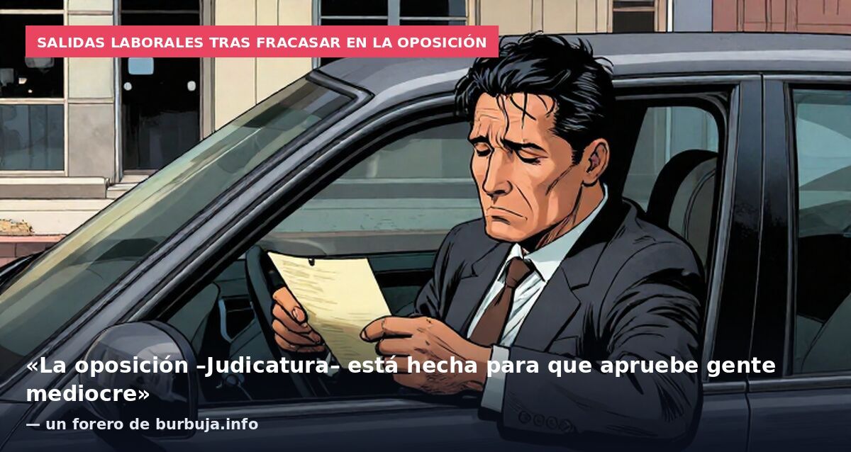 Salidas laborales tras fracasar en la oposición: «La oposición –Judicatura– está hecha para que apruebe gente mediocre» — un forero de burbuja.info