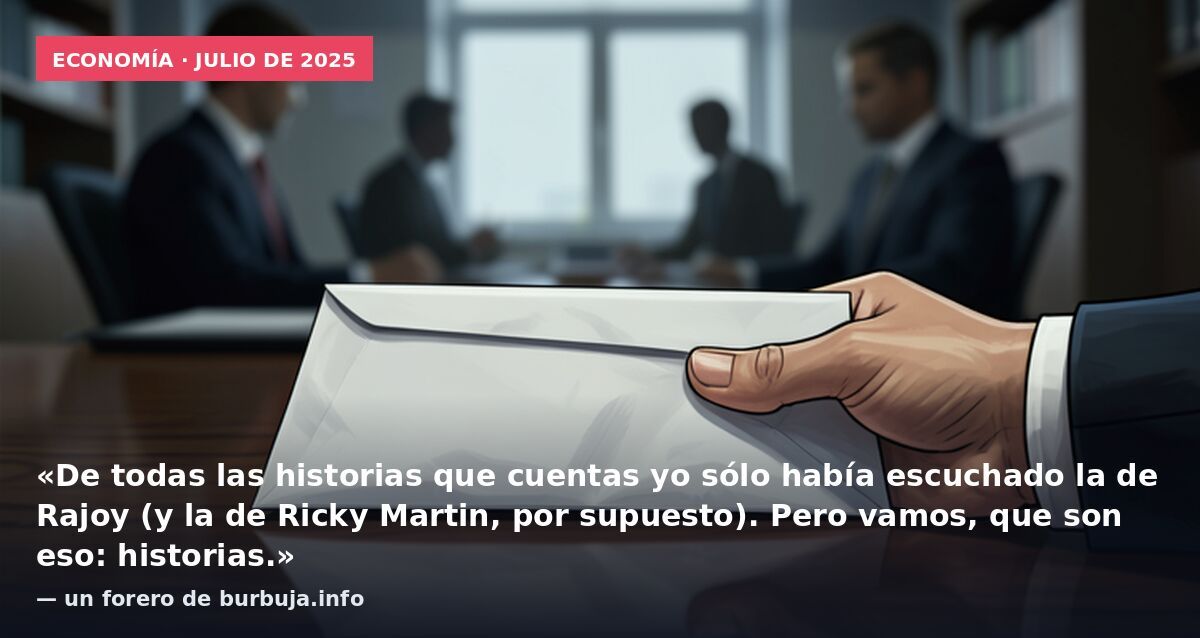 Economía · julio de 2025: «De todas las historias que cuentas yo sólo había escuchado la de Rajoy (y la de Ricky Martin, por supuesto). Pero vamos, que son eso: historias.» — un forero de burbuja.info