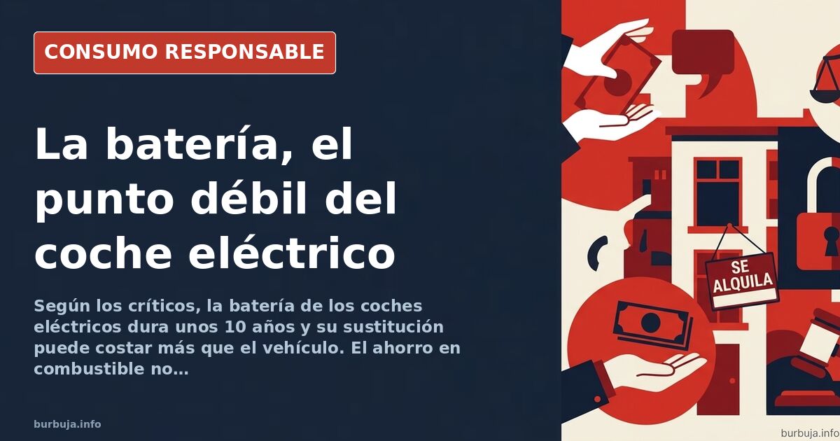 Batería de coche eléctrico siendo revisada en un taller, con cables de conexión visibles