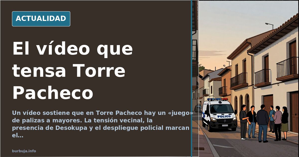 Calle de un municipio murciano con vecinos concentrados y agentes de policía manteniendo la distancia entre grupos