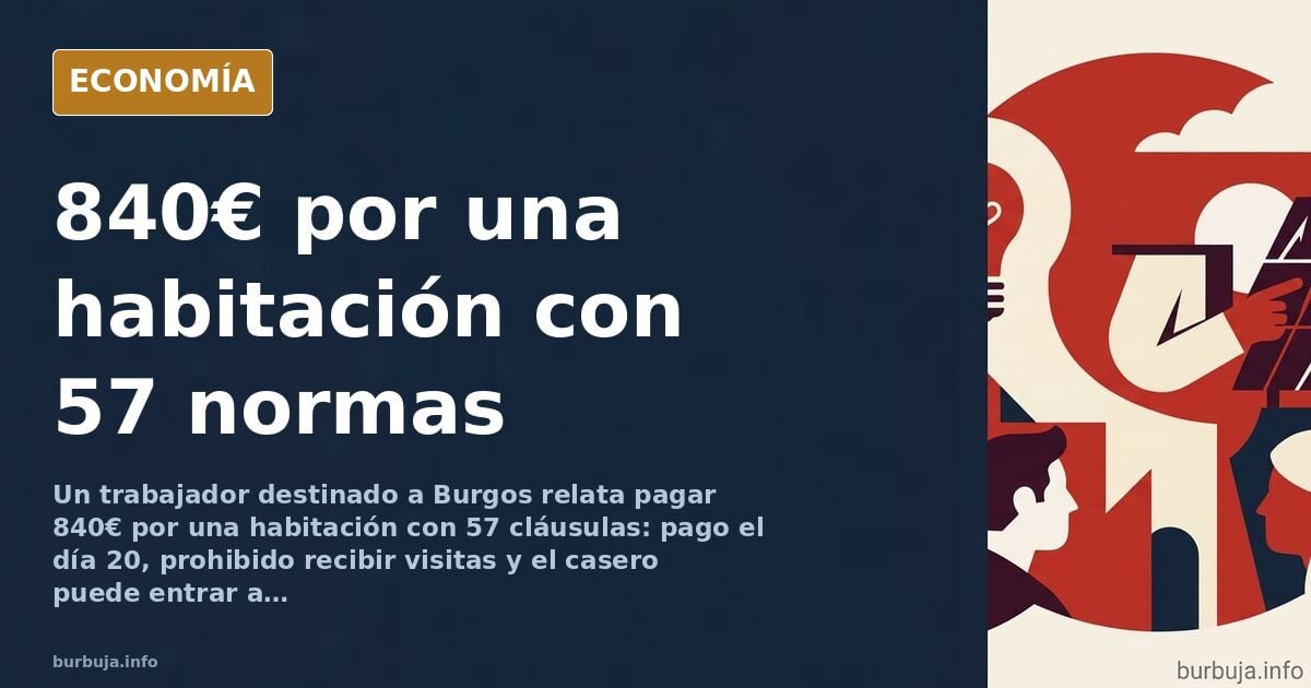 Alquiler por habitaciones en Burgos: 840€ y 57 cláusulas