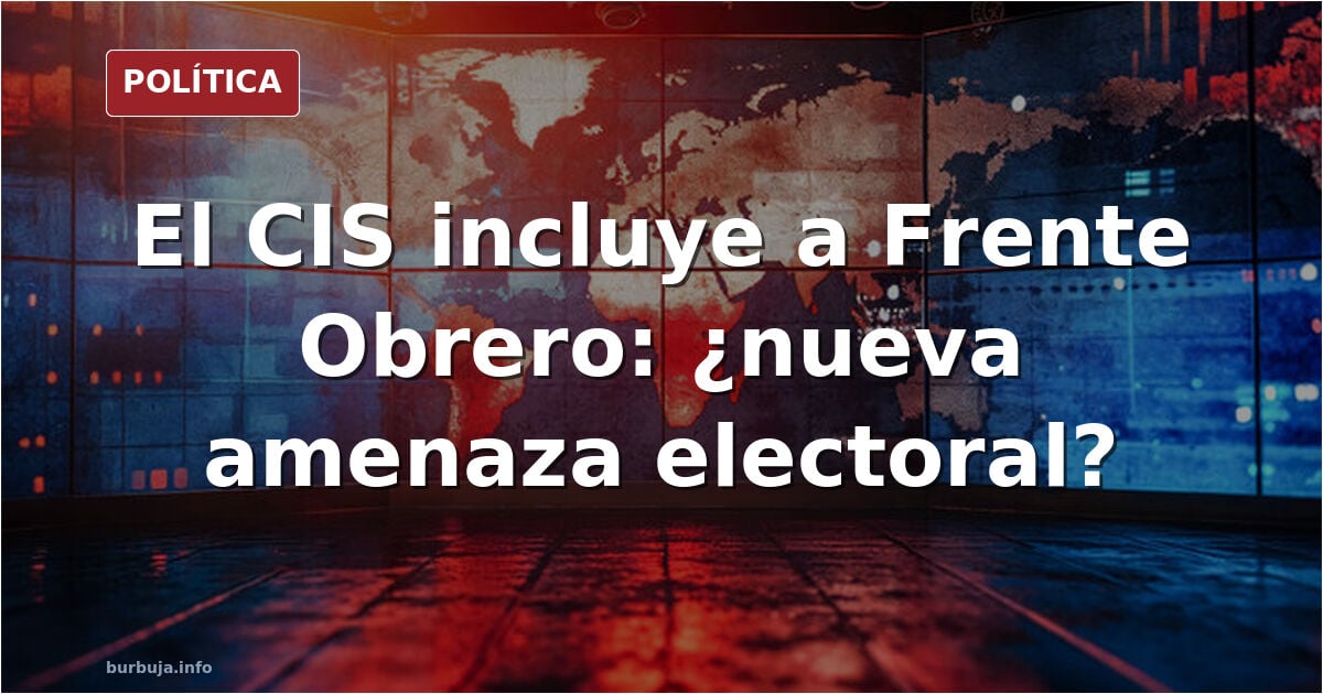 Ilustración editorial de una urna electoral con papeletas y el logotipo de Frente Obrero, símbolo del debate sobre su irrupci
