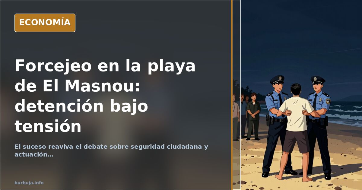 Detención de un hombre en la playa de El Masnou con forcejeo y tensión entre bañistas y agentes