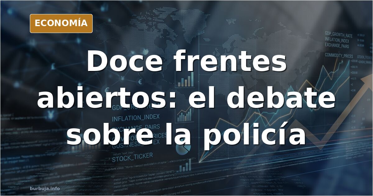 Ilustración editorial de furgones policiales dispersos ante múltiples focos de conflicto simultáneos en un mapa