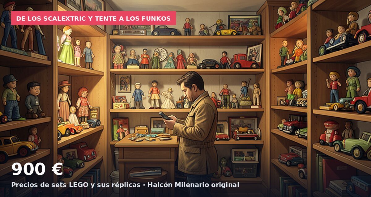 De los Scalextric y TENTE a los Funkos: 900 € Precios de sets LEGO y sus réplicas · Halcón Milenario original