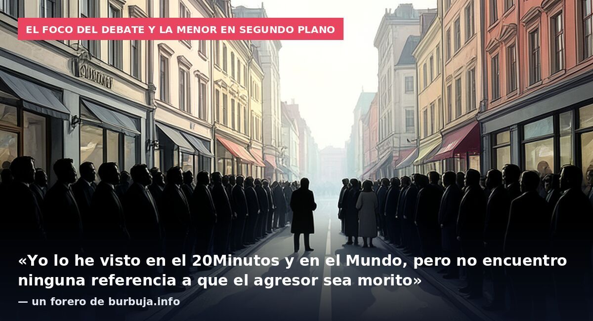 El foco del debate y la menor en segundo plano: «Yo lo he visto en el 20Minutos y en el Mundo, pero no encuentro ninguna referencia a que el agresor sea morito» — un forero de burbuja.info