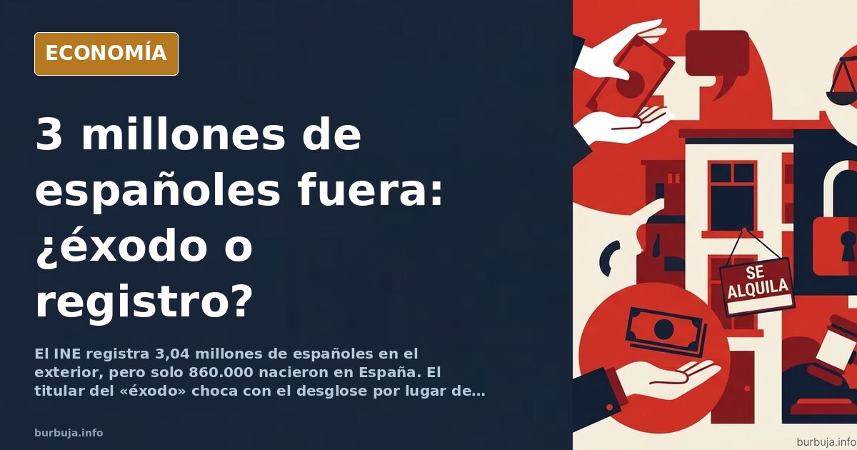 Gráfico de barras con la evolución de españoles residentes en el exterior entre 2018 y 2025 según datos del INE