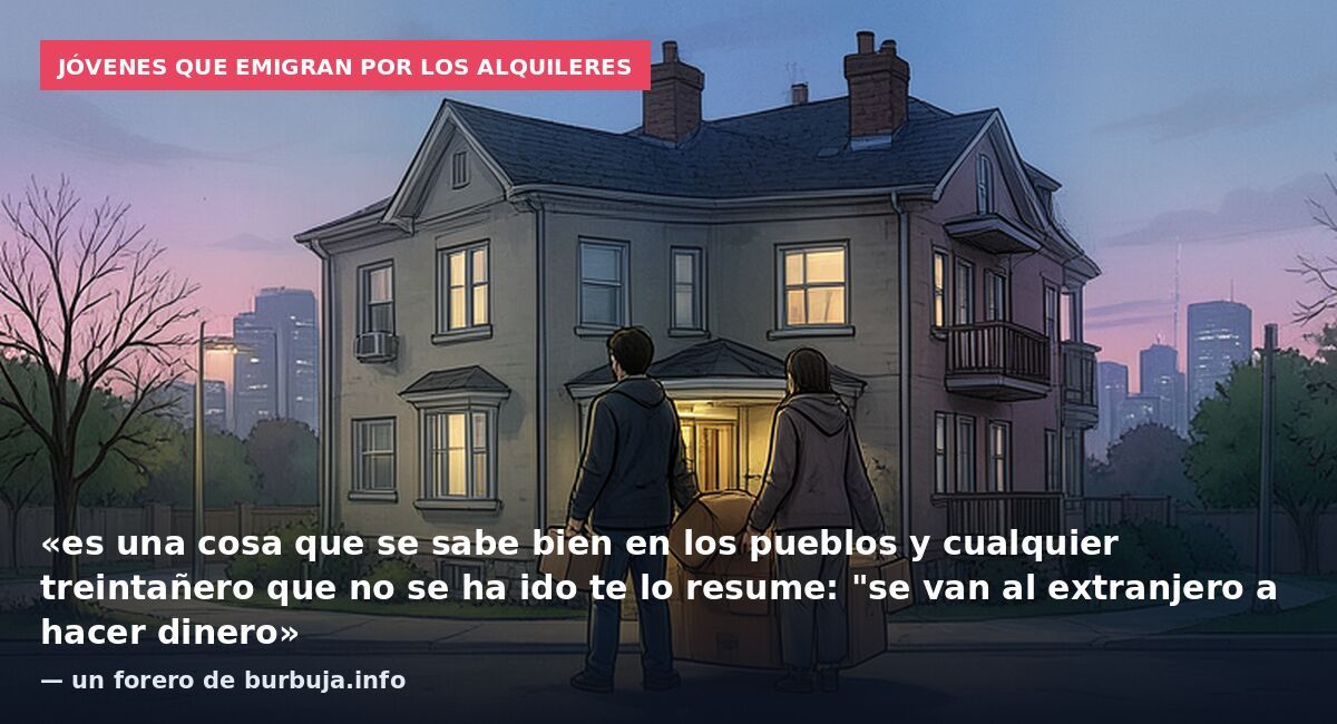 Jóvenes que emigran por los alquileres: «es una cosa que se sabe bien en los pueblos y cualquier treintañero que no se ha ido te lo resume: "se van al extranjero a hacer dinero» — un forero de burbuja.info