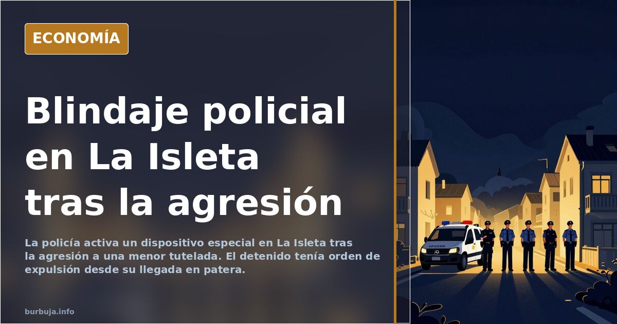 Furgones policiales en una calle del barrio de La Isleta durante el dispositivo especial de seguridad